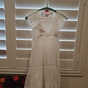 Zara Girls Size 7 White Detail Dress